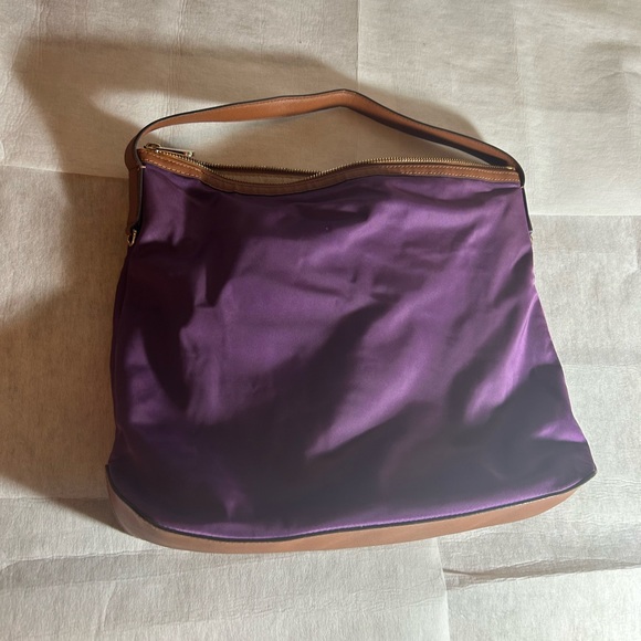 Michael Kors Purple Nylon & Tan Leather Trim, Tote bag - Picture 1 of 5